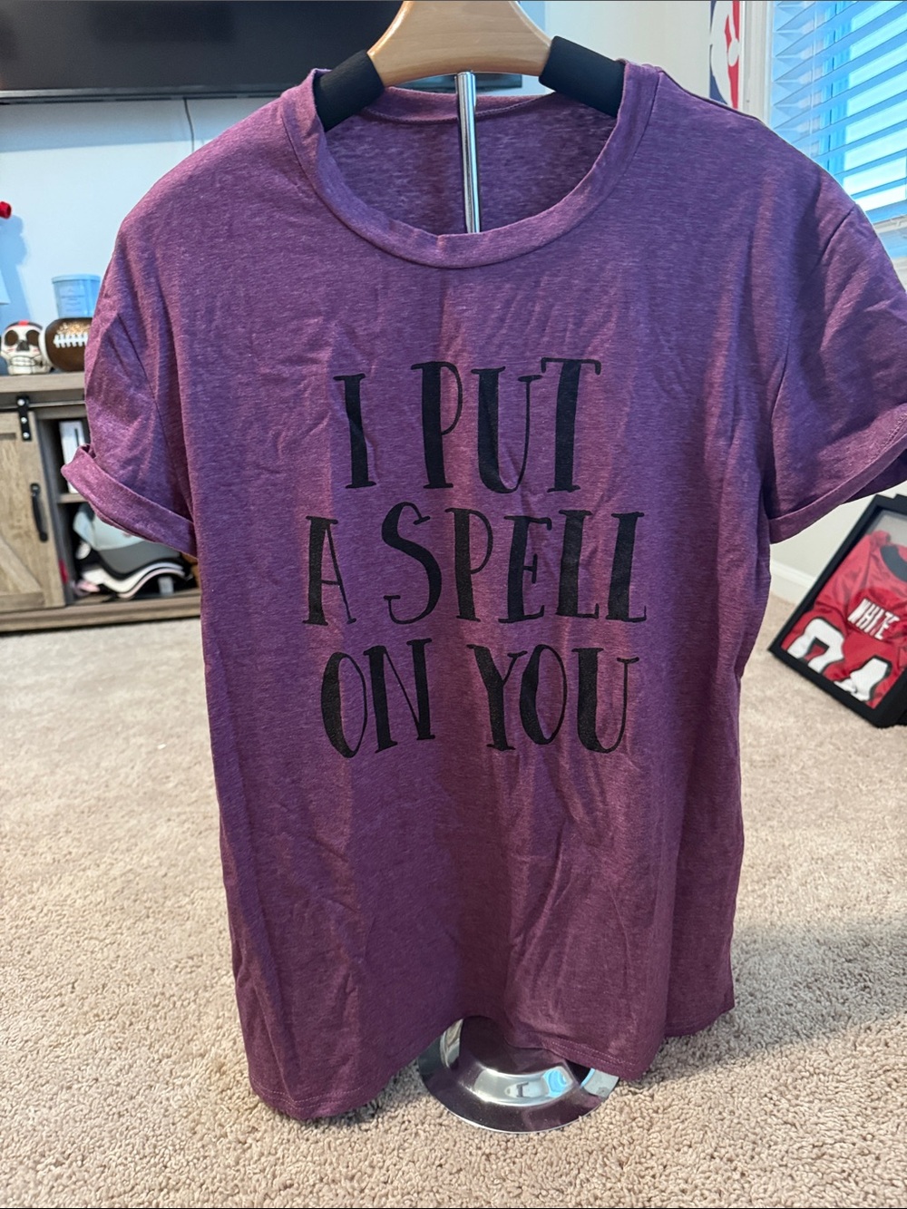 Purple Short Sleeve Graphic Tee - 'I Put A Spell On You'